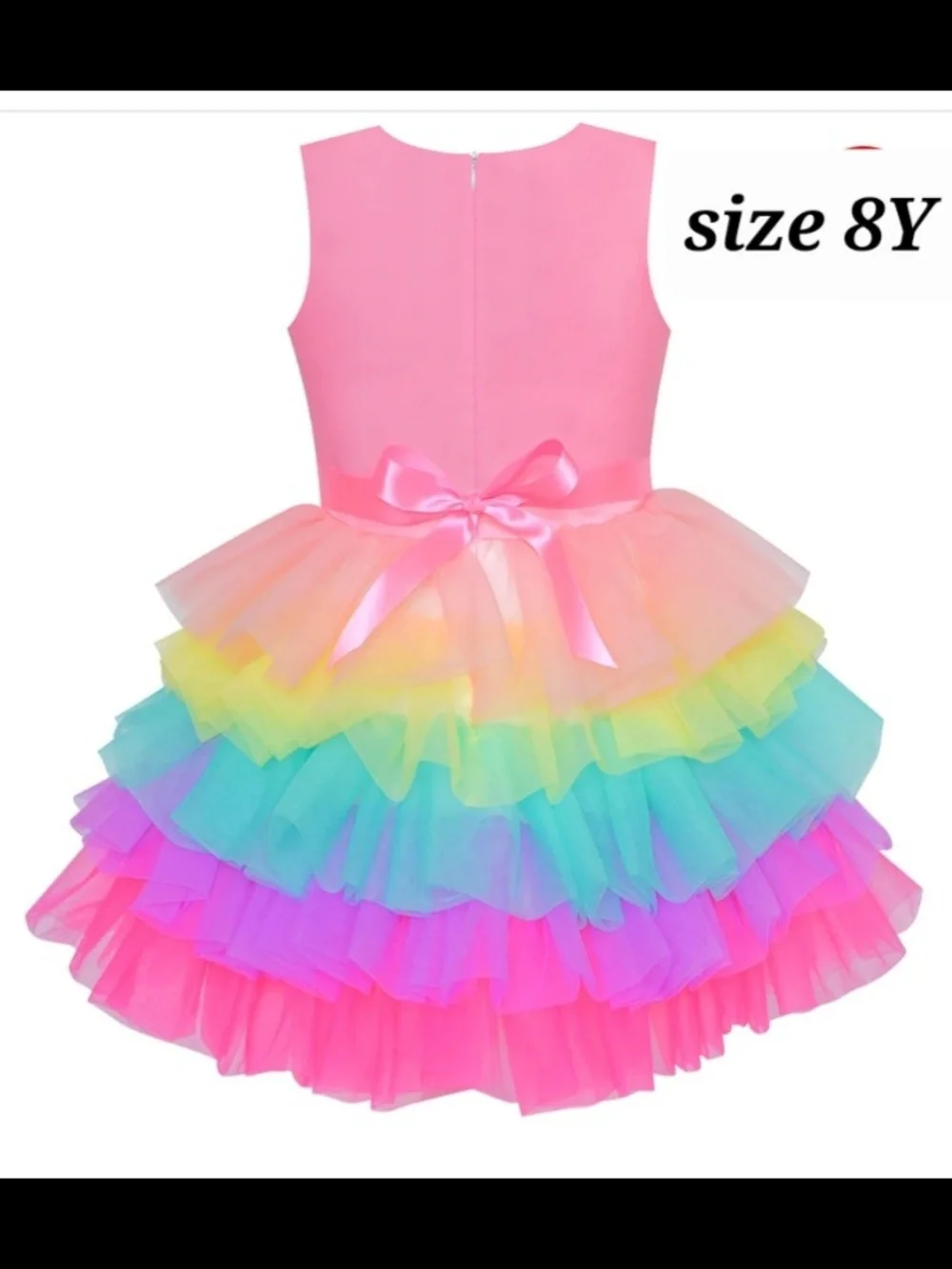 Girls Pink Unicorn Rainbow Tutu Dress Costume